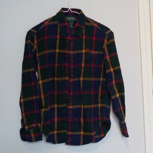 Ralph Lauren 100% Cotton Plaid Flannel Buttondown
